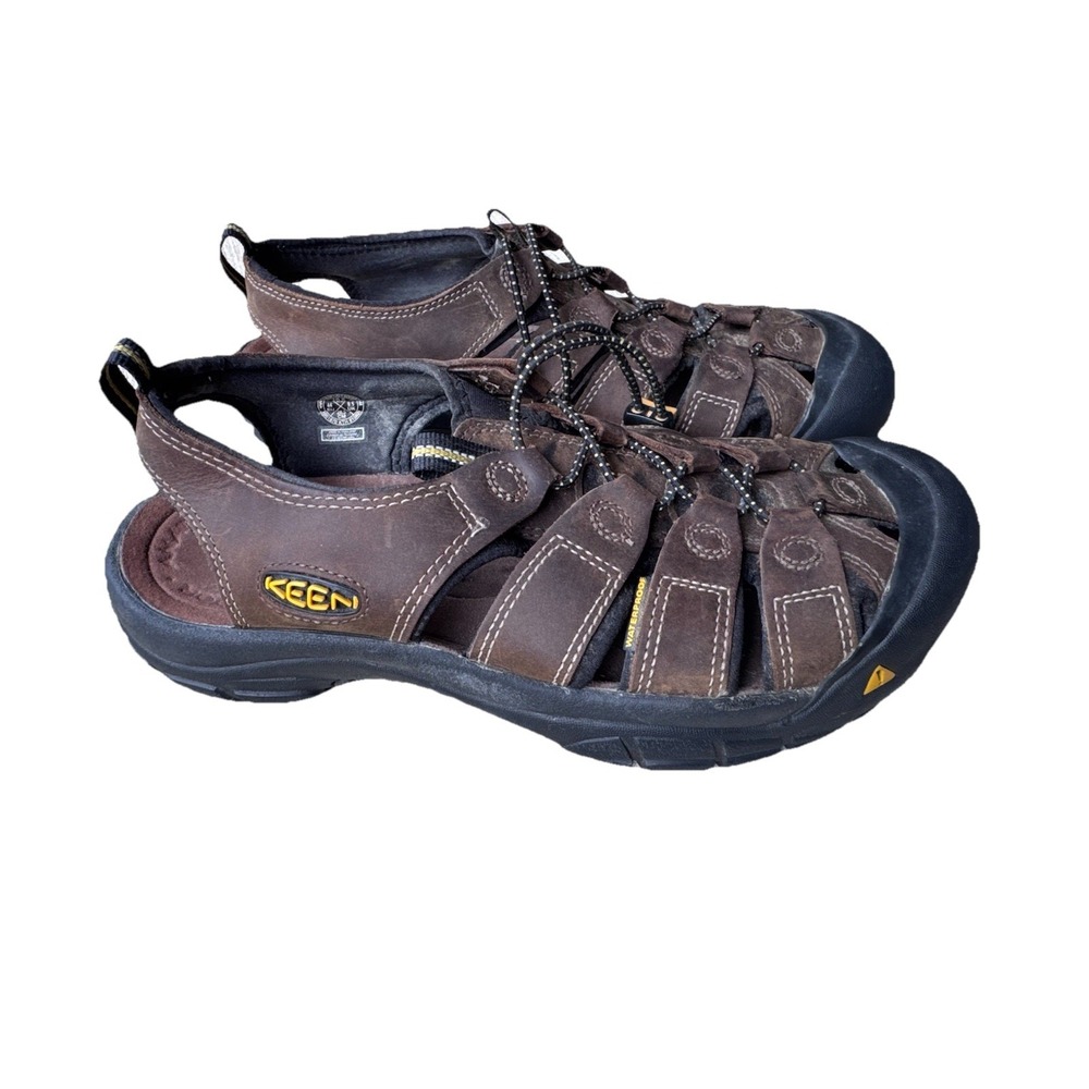 KEEN Newport Premium Men's 10.5 Bison Brown Leather Waterproof Hiking Sandals